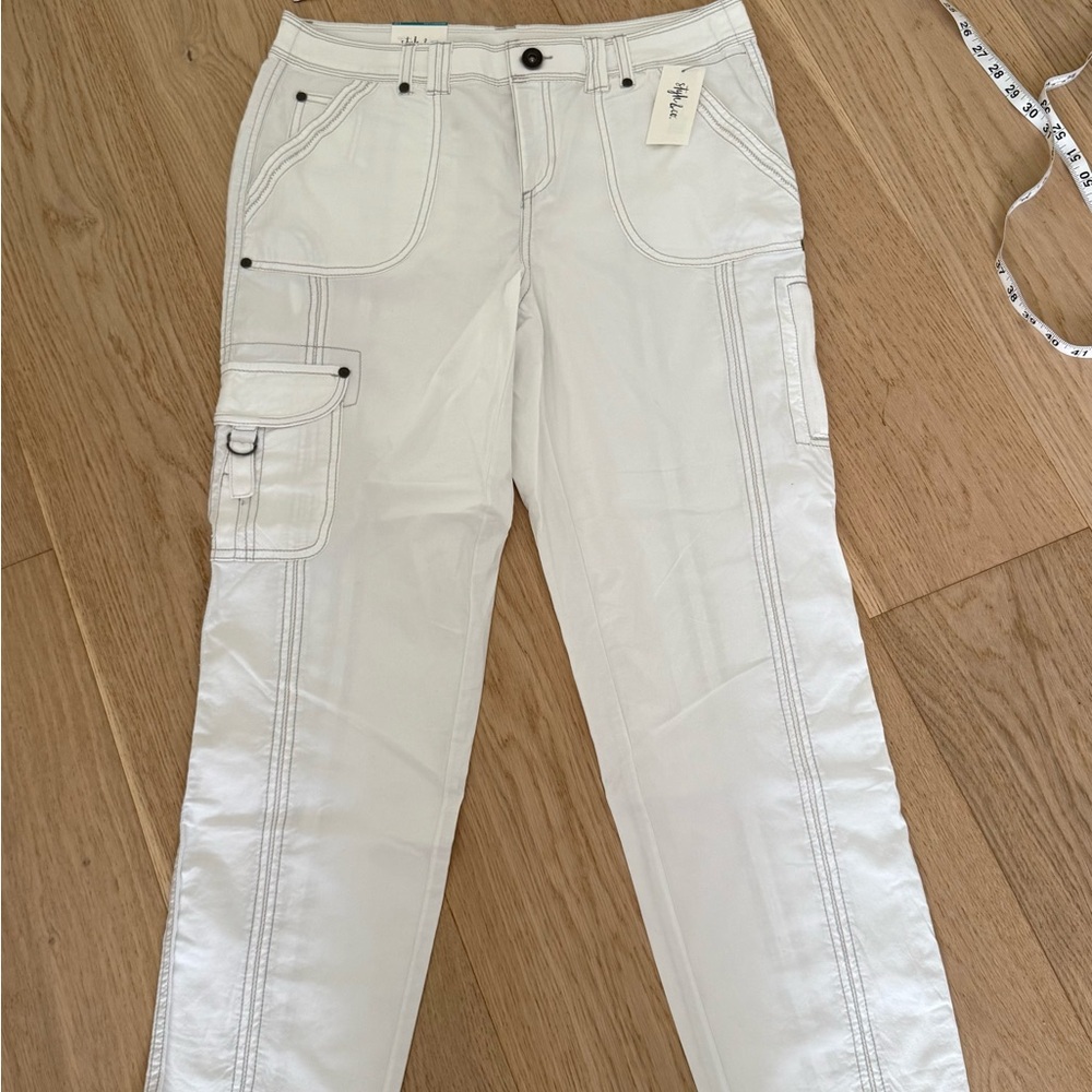 style & co white cargo trousers